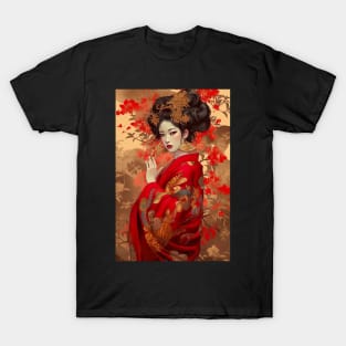 Geisha in Kimono Artwork T-Shirt T-Shirt